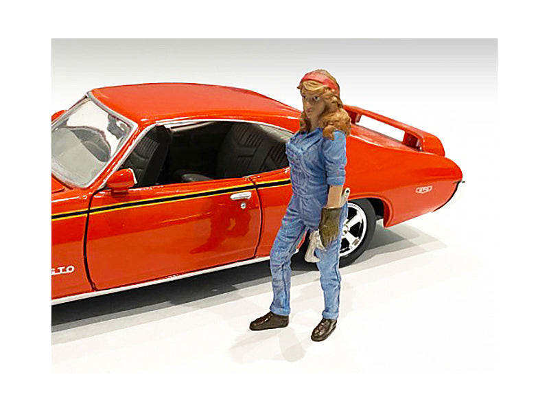 Retro Female Mechanic III Model Auto Mechanic Figure Automotive Repair