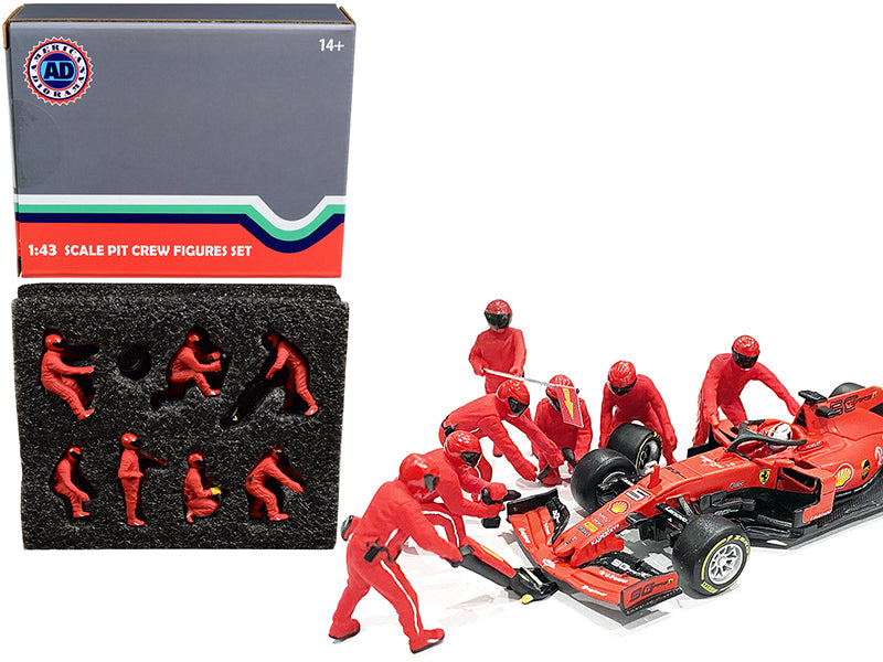Race Day 7 Piece Set of Model F1 Pit Crew Figure