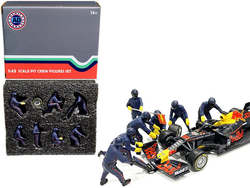 Race Day 7 Piece Set of Model F1 Pit Crew Figure