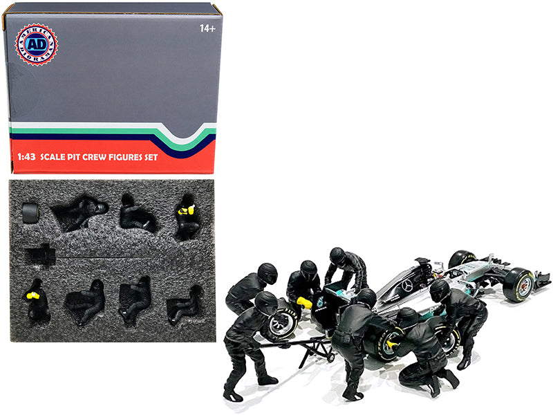 Race Day 7 Piece Set of Model F1 Pit Crew Figure