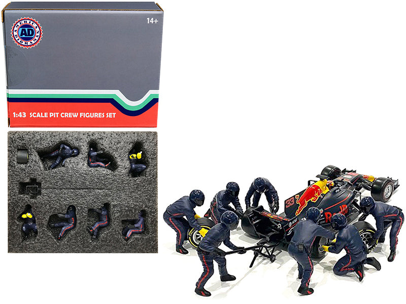 Race Day 7 Piece Set of Model F1 Pit Crew Figure