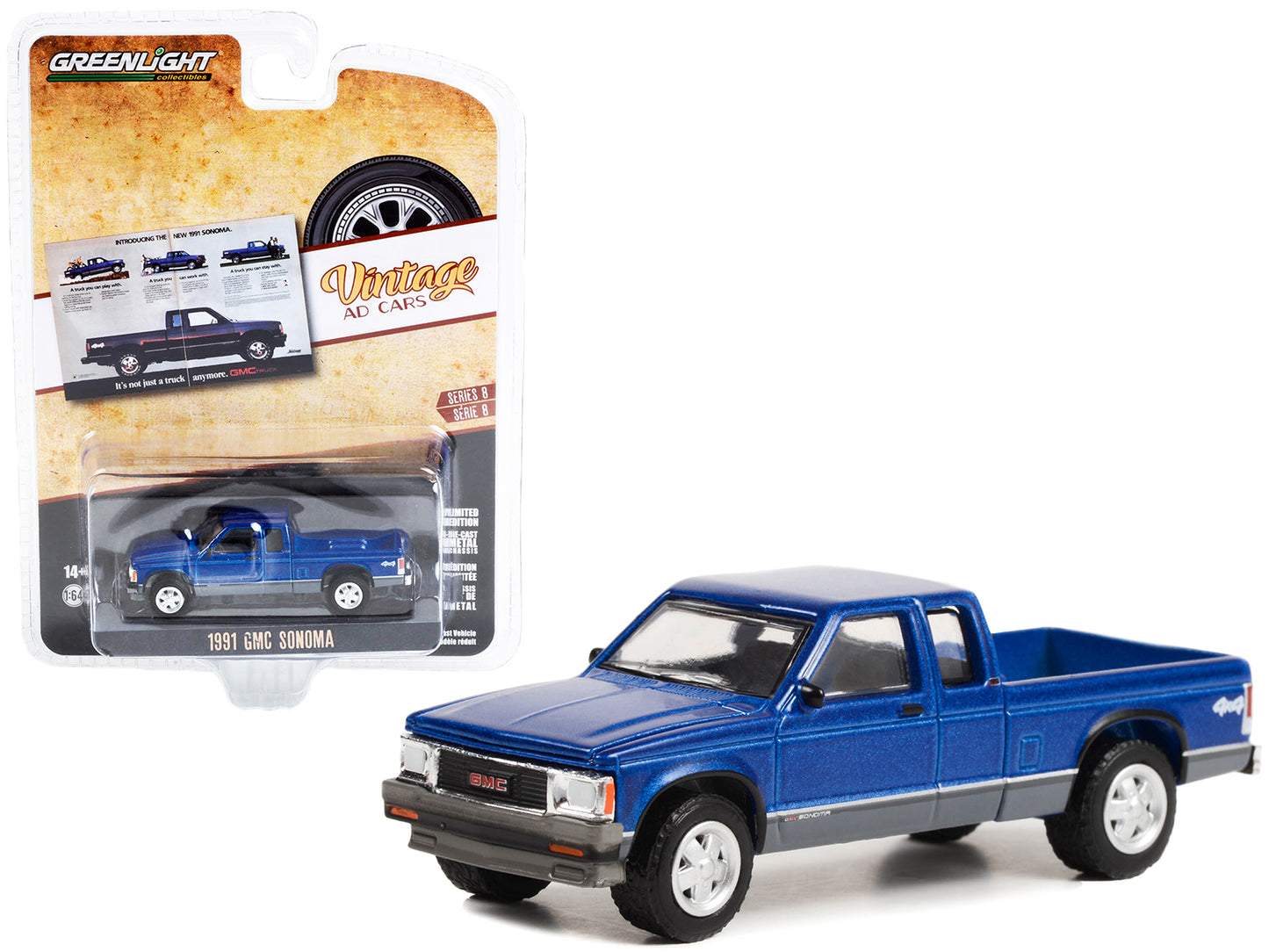 1991 GMC Sonoma Blue Diecast Model Pickup Truck