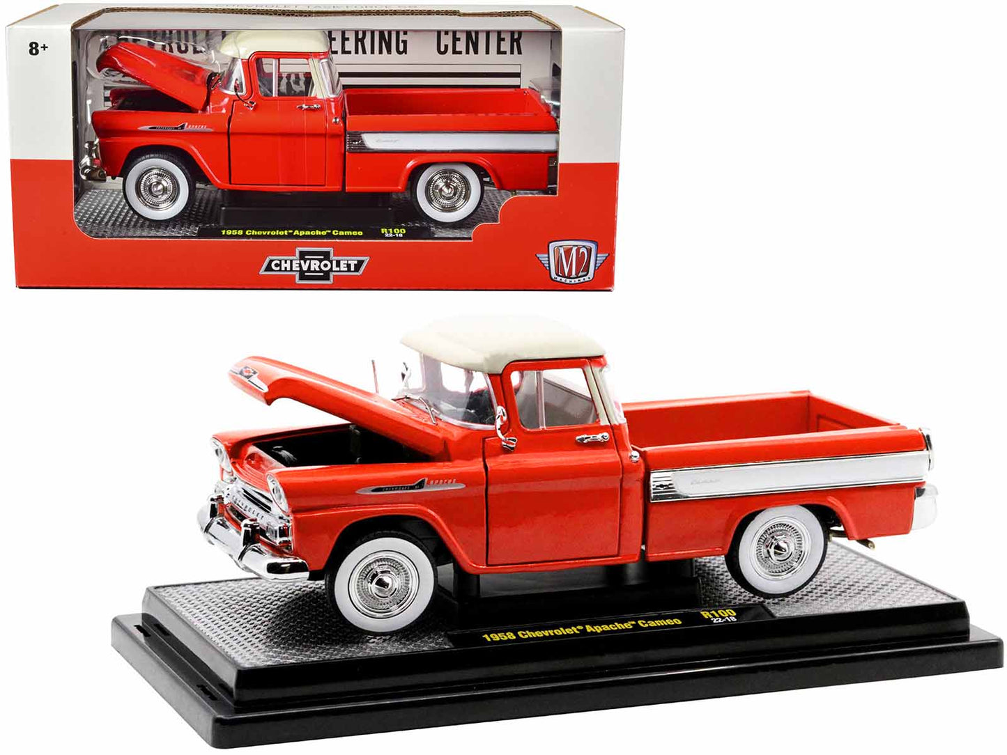 1958 Chevrolet Apache Cameo Red Diecast Model Pickup Truck