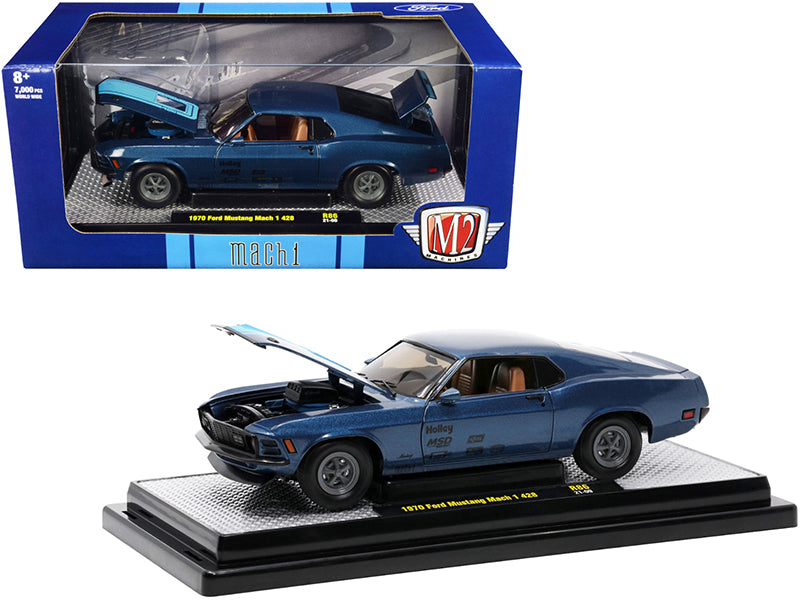 1970 Ford Mustang Mach Blue Diecast Model Car