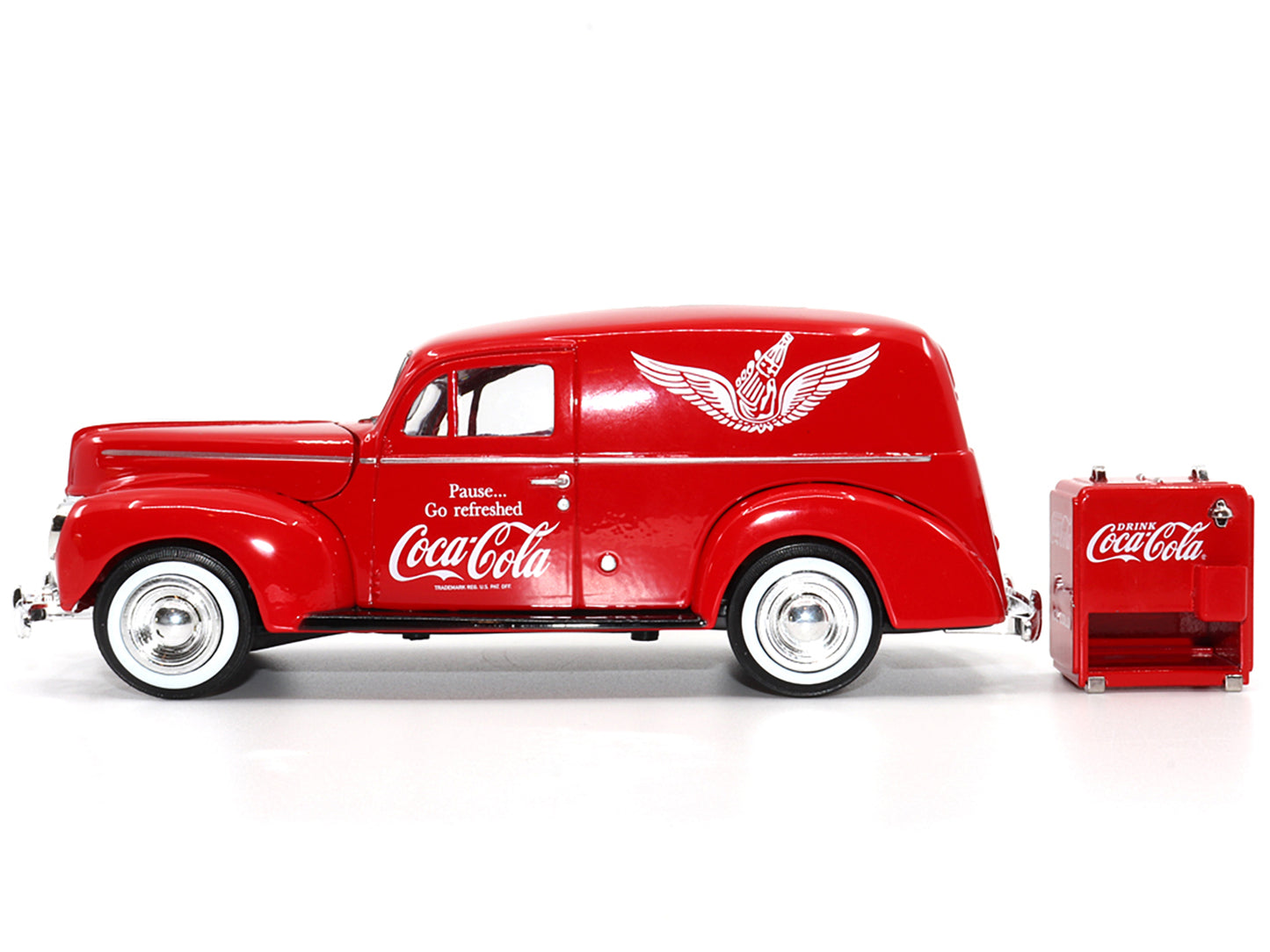 1940 Ford Sedan Cargo Red Diecast Model Van Coca-Cola