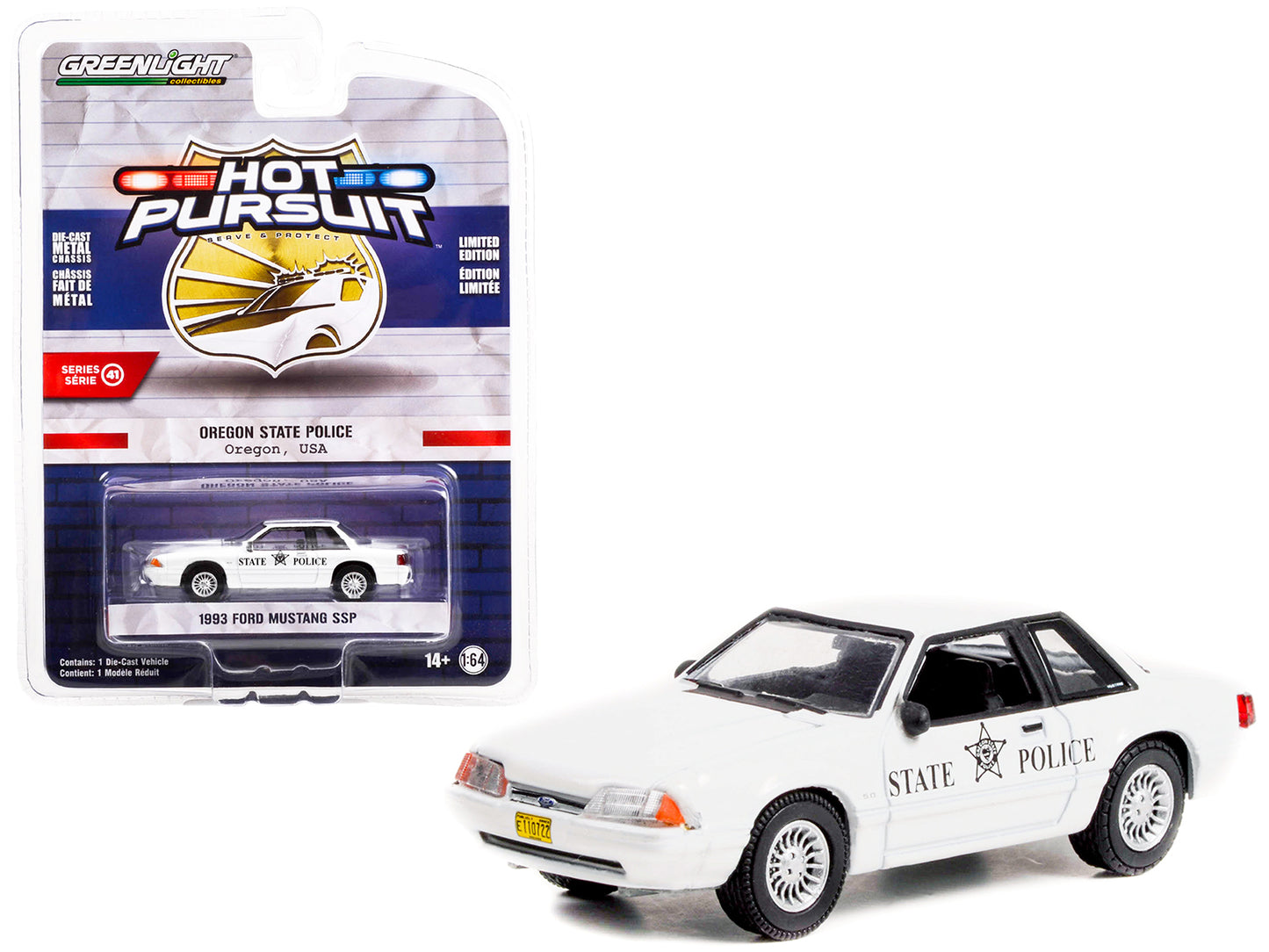 1993 Ford Mustang SSP White Diecast Model Car
