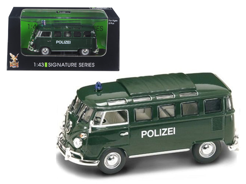 1962 Volkswagen Microbus Police Green Diecast Model Van