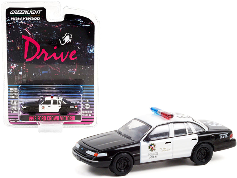 1992 Ford Crown Victoria Black & White Diecast Model Car Drive