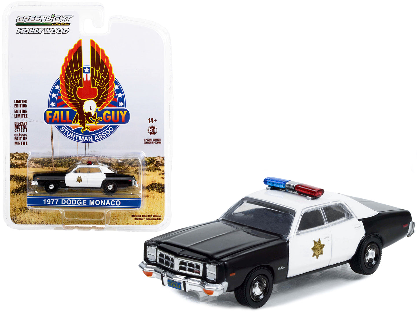 1977 Dodge Monaco Police Black & White Diecast Model Car