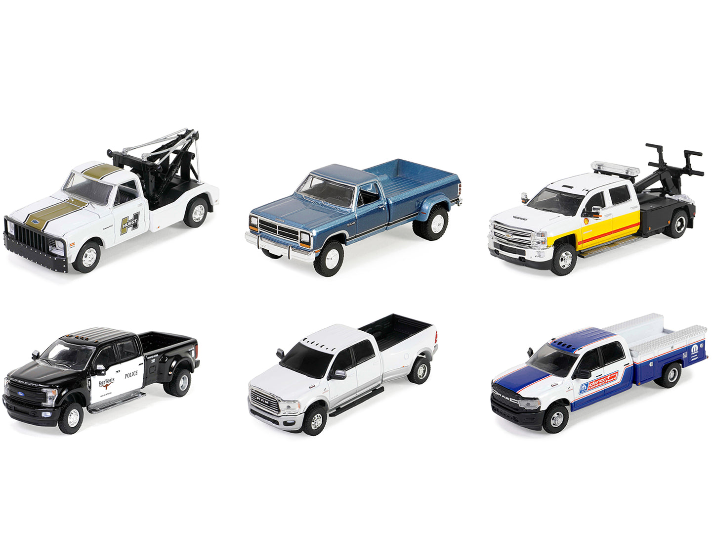 Dually Drivers Set of Green Diecast Model Car/Truck Set
