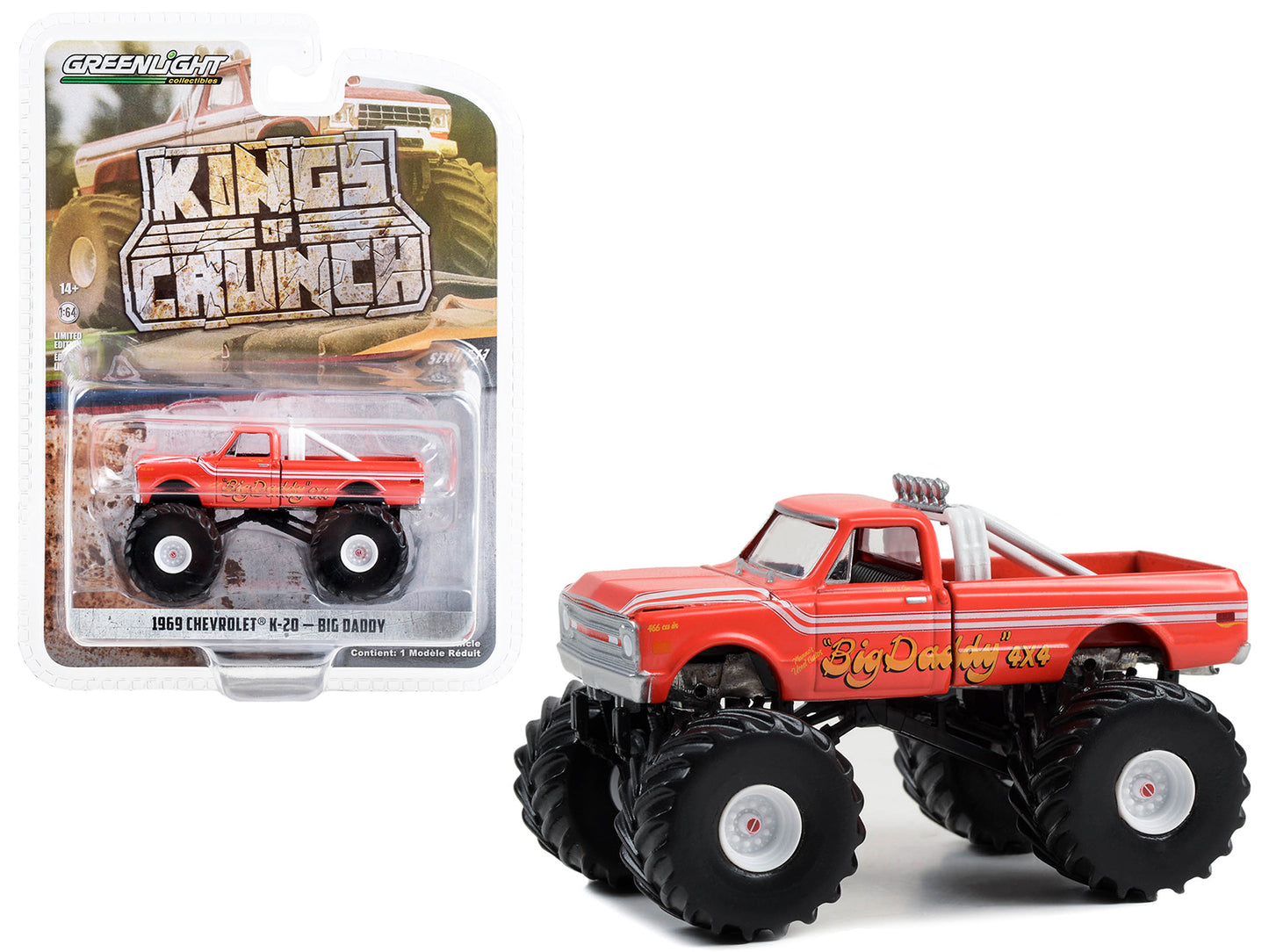 1969 Chevrolet K20 Red Diecast Model Monster Truck