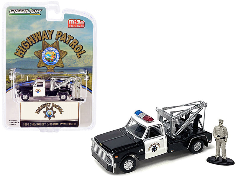 1969 Chevrolet C-30 Black & White Diecast Model Tow Truck