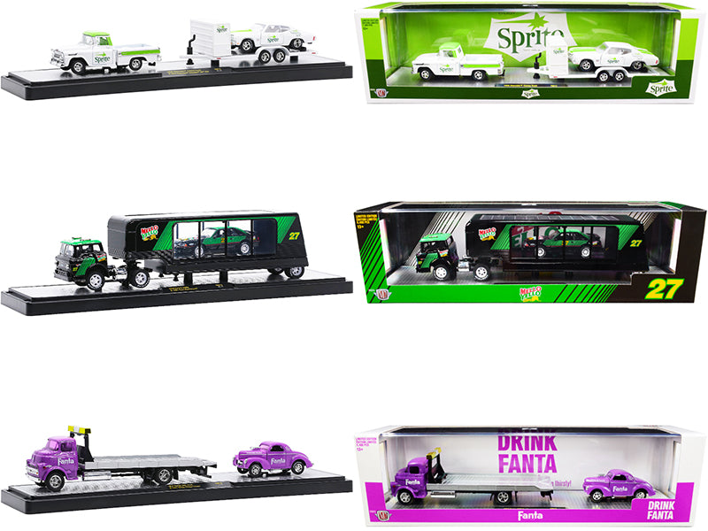 Auto Haulers 3 Sodas Diecast Model Car/Truck Set