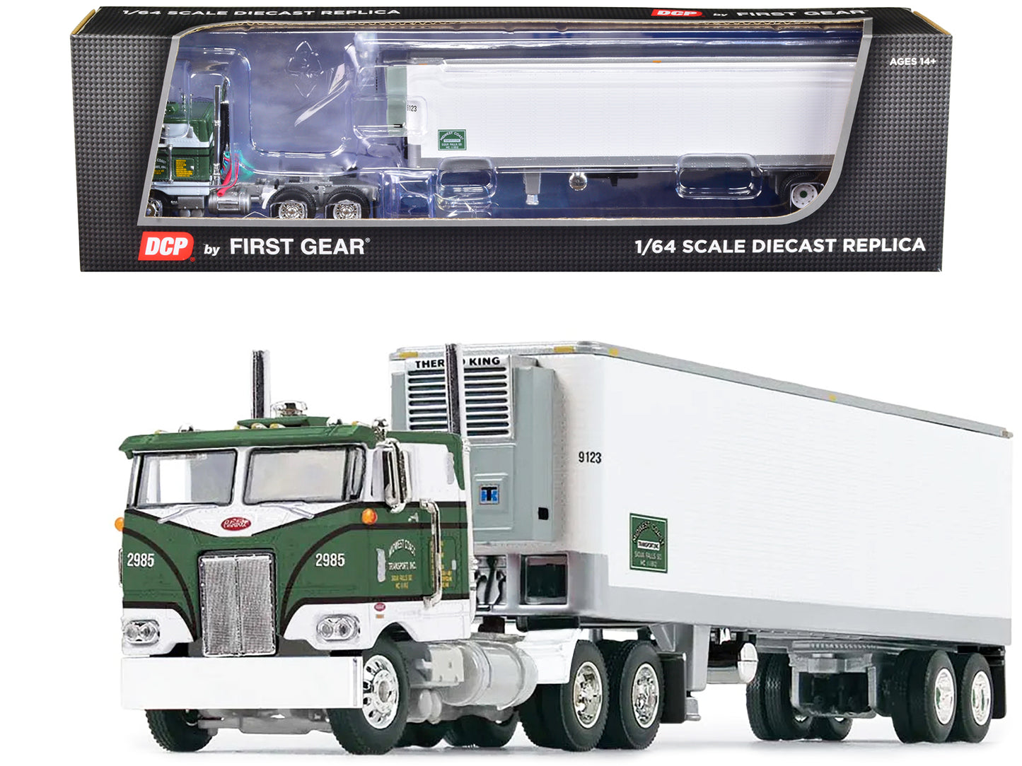 Peterbilt 352 COE 86 Green Diecast Model Tractor Trailer