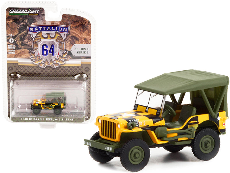 1943 Willys MB Jeep Yellow Diecast Model Car