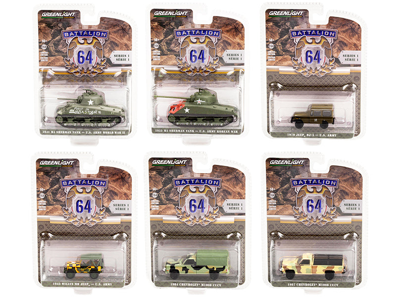 Battalion 64 Set of Diecast Model Car/Truck Set