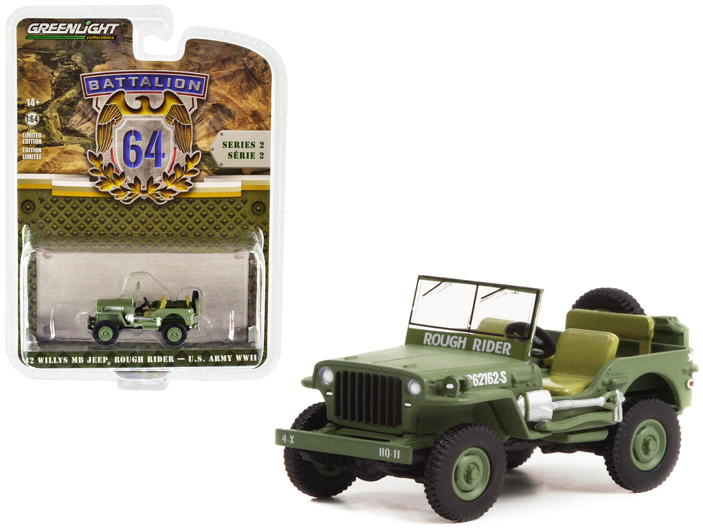 1942 Willys MB Jeep Green Diecast Model Race Car