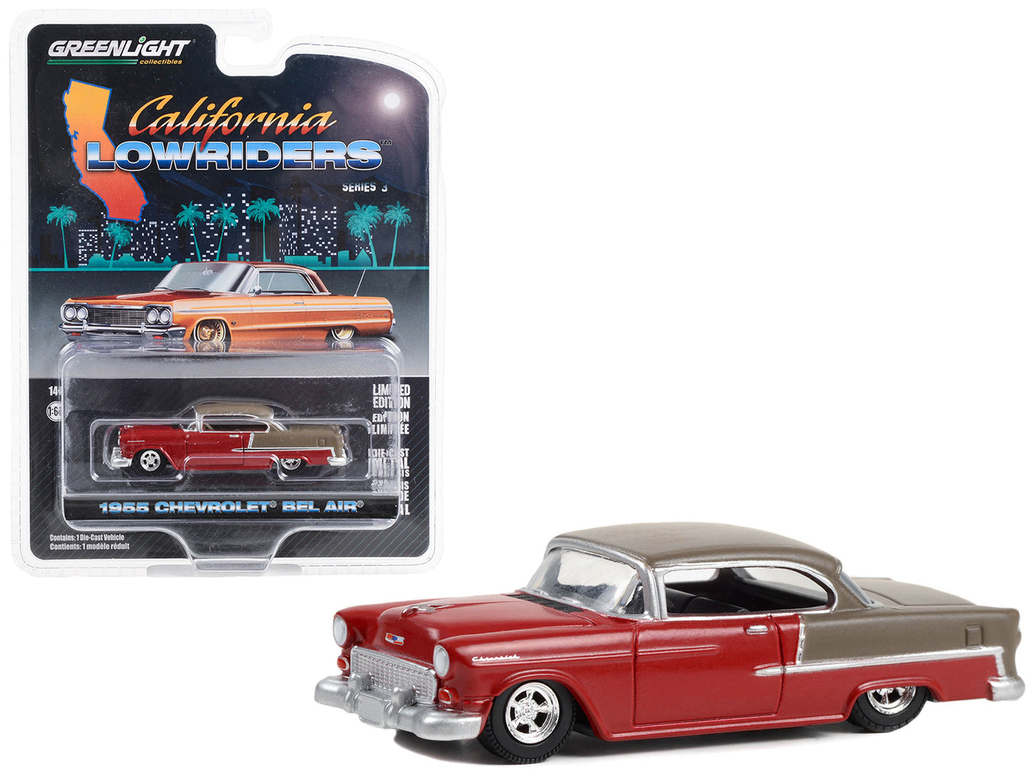 1955 Chevrolet Bel Air Red Diecast Model Car Lowriders
