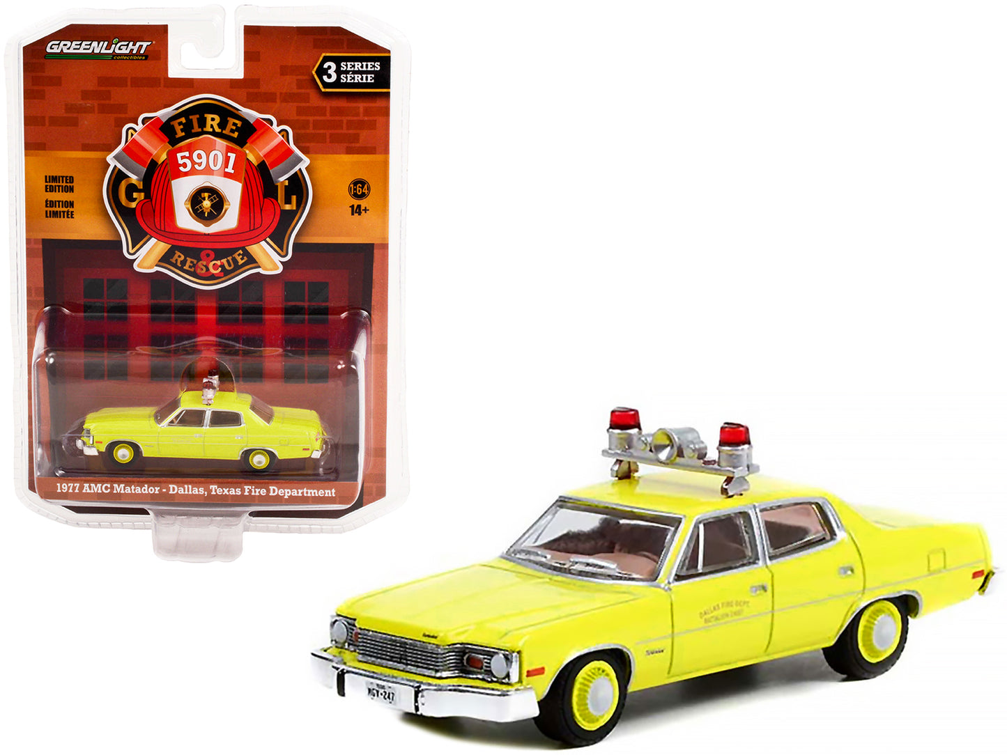 1977 AMC Matador Yellow Diecast Model Car