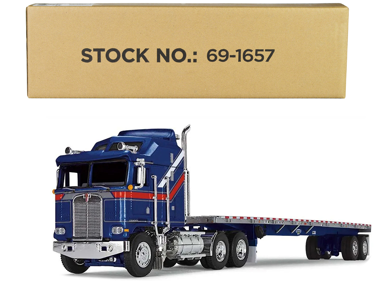 Kenworth K100 COE w Blue Diecast Model Flatbed Truck