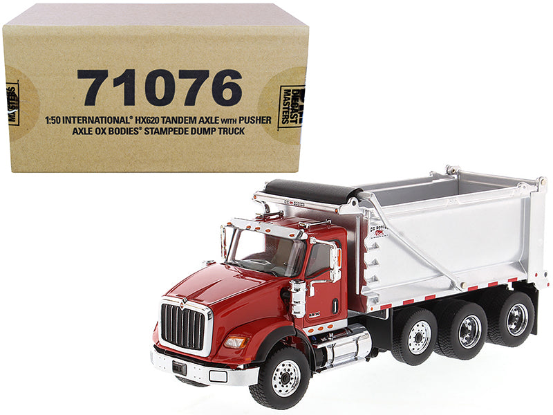 International HX620 Tandem Axle Red Diecast Model Dump Truck