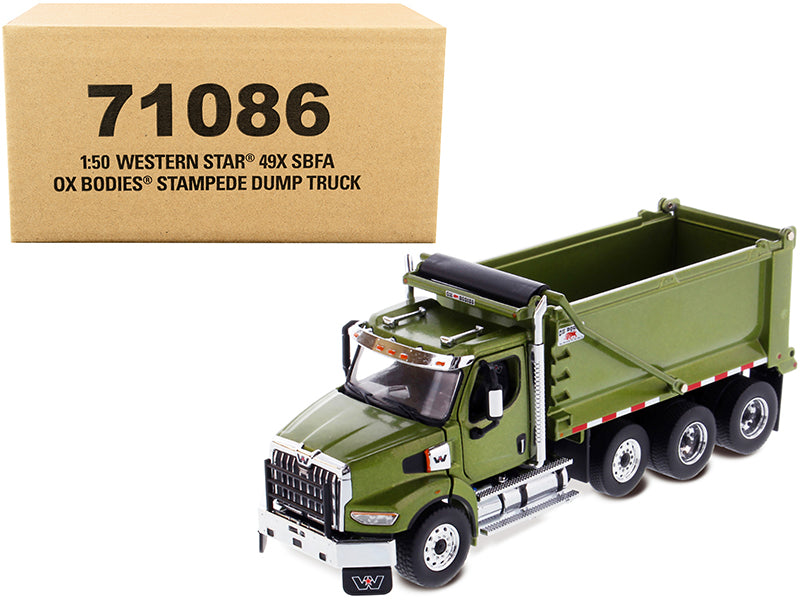 Western Star 49X SBFA Green Diecast Model Dump Truck