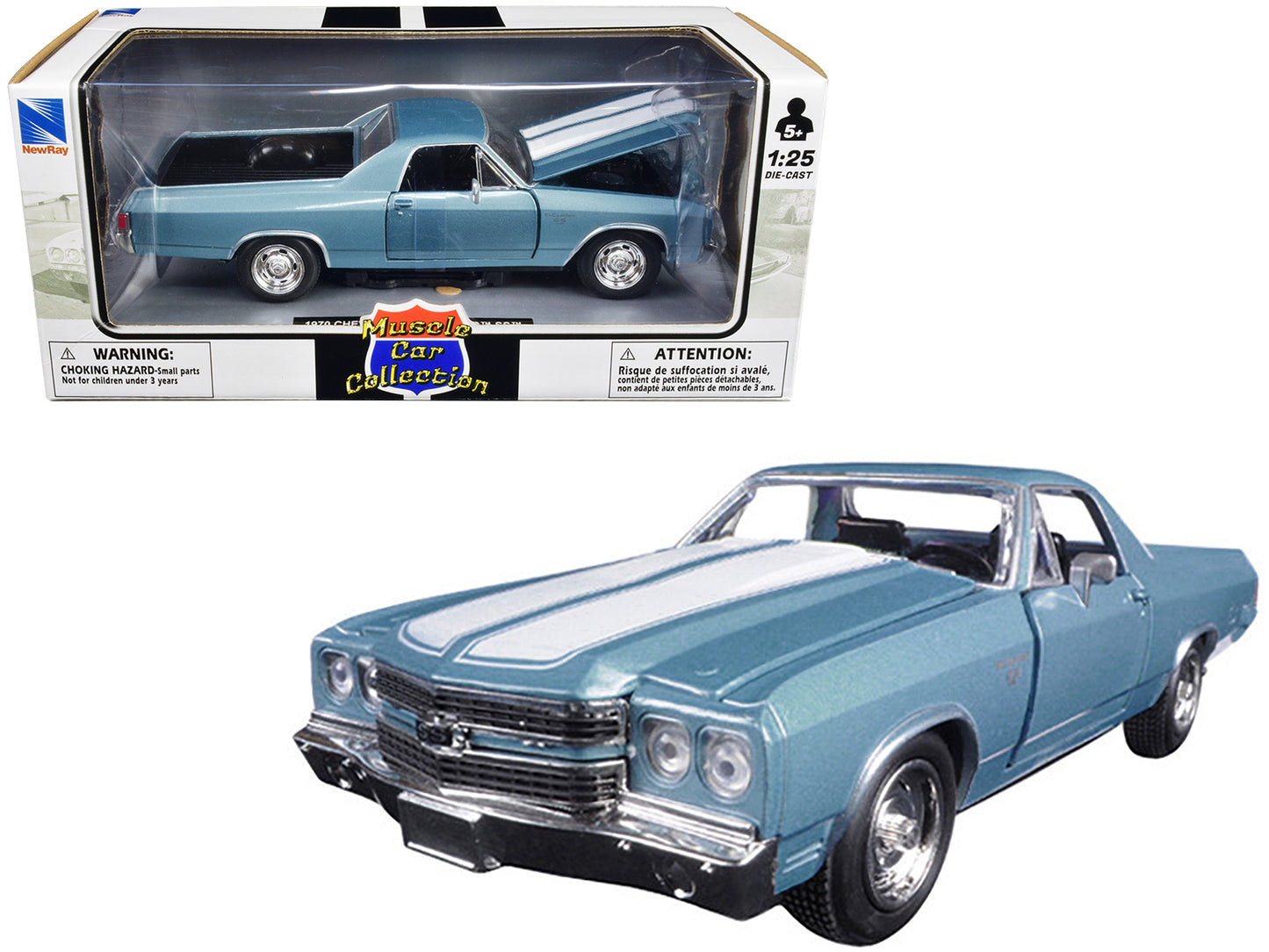 1970 Chevrolet El Camino Blue Diecast Model Car