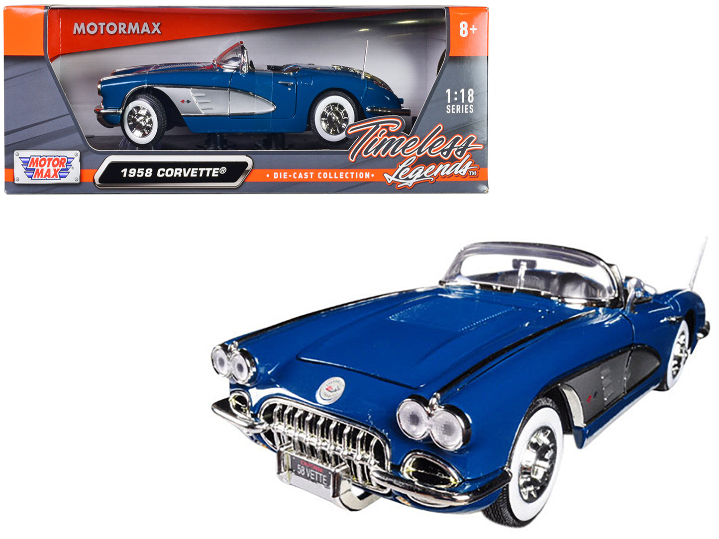 1958 Chevrolet Corvette Turquoise Diecast Model Car