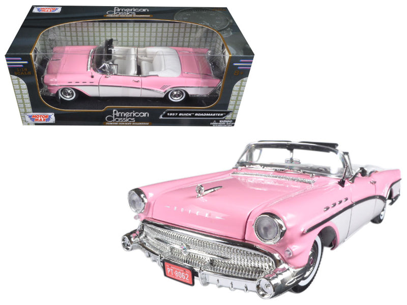 1957 Buick Roadmaster Convertible Pink Diecast Model Car
