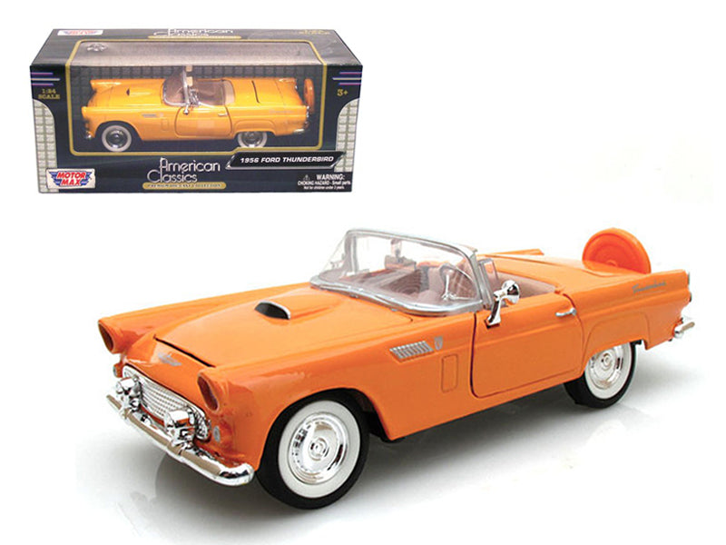 1956 Ford Thunderbird Orange Diecast Model Car