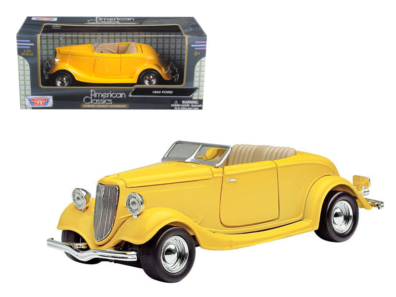 1934 Ford Coupe Yellow Diecast Model Car