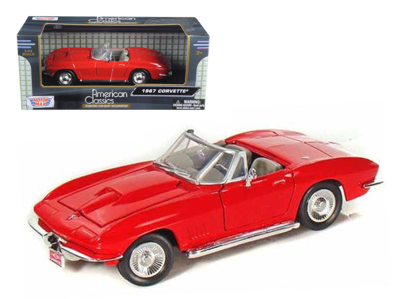 1967 Chevrolet Corvette Convertible Red Diecast Model Car