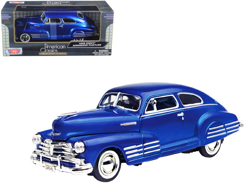1948 Chevrolet Aerosedan Fleetline Blue Diecast Model Car