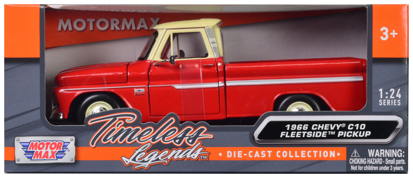 1966 Chevrolet C10 Fleetside Red Diecast Model Pickup Truck