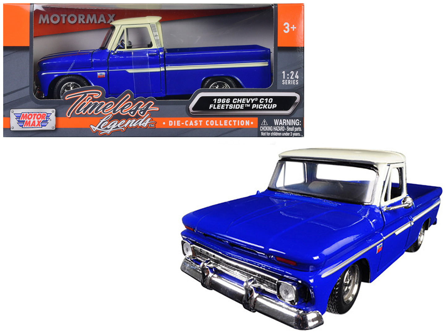 1966 Chevrolet C10 Fleetside Blue Diecast Model Pickup Truck