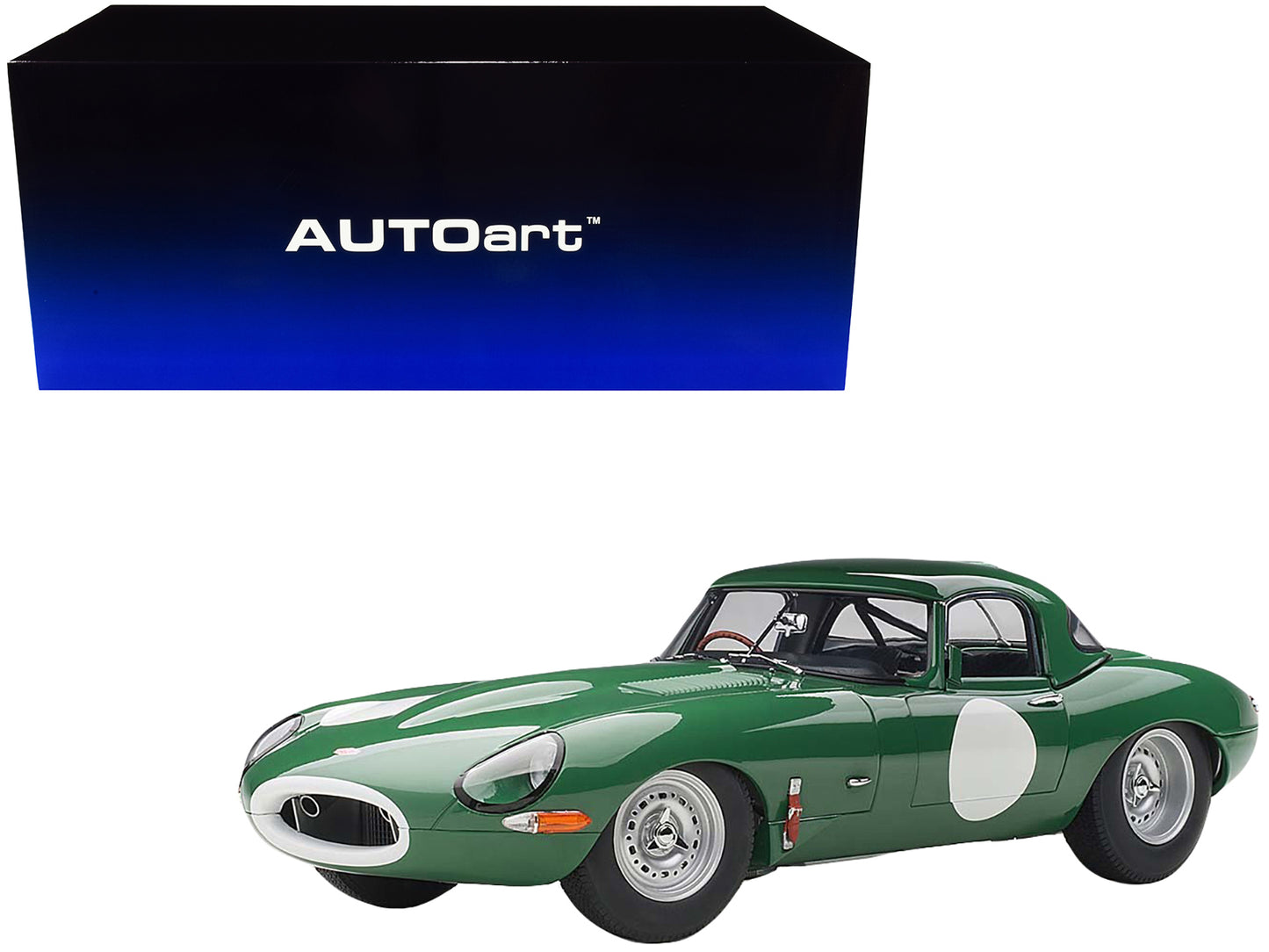 Jaguar Lightweight E Type Green Model Car