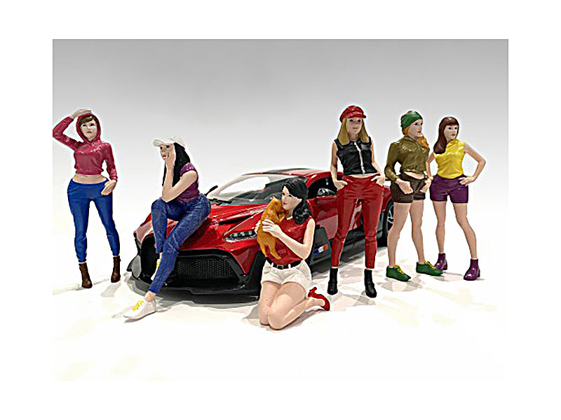 6 Piece Figurine Set of Model Girls Night Out Figure