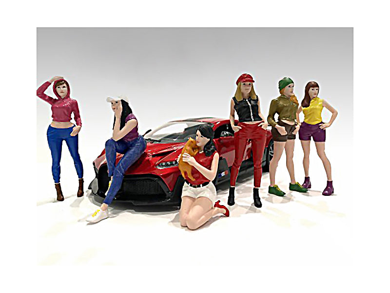 6 Piece Figurine Set of Model Girls Night Out Figure