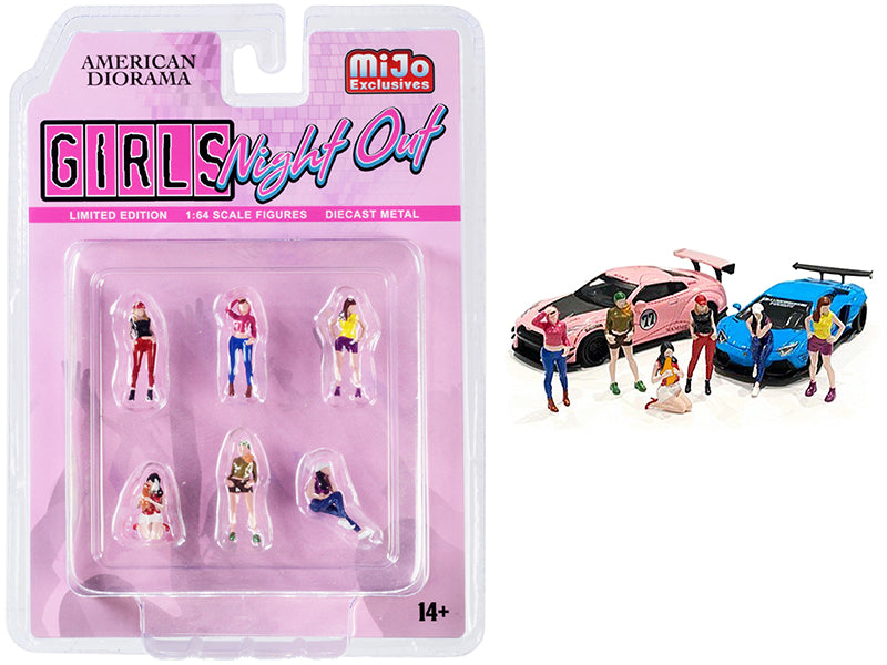 6 Piece Figurine Set of Diecast Model Girls Night Out Figure