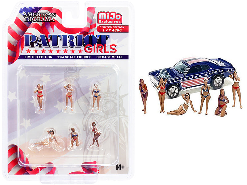 Brand new 1/64 scale diecast models of "Patriot Girls" 6 piece Diecast Figurines Set Limited Edition to 4800 pieces Worl