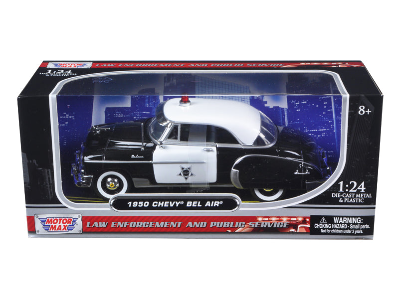 1950 Chevrolet Bel Air Black & White Diecast Model Car