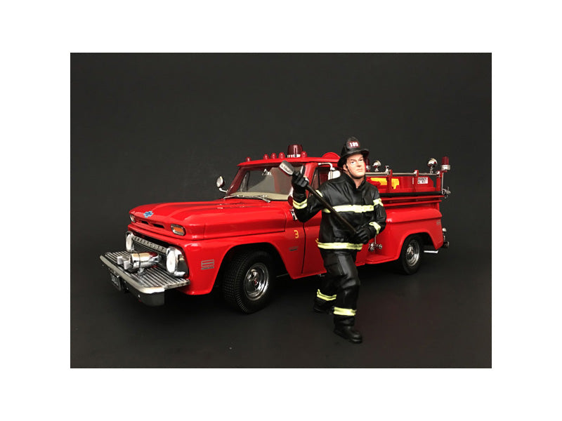 Firefighter w Axe Figurine Model Firefighter Figure First Responders