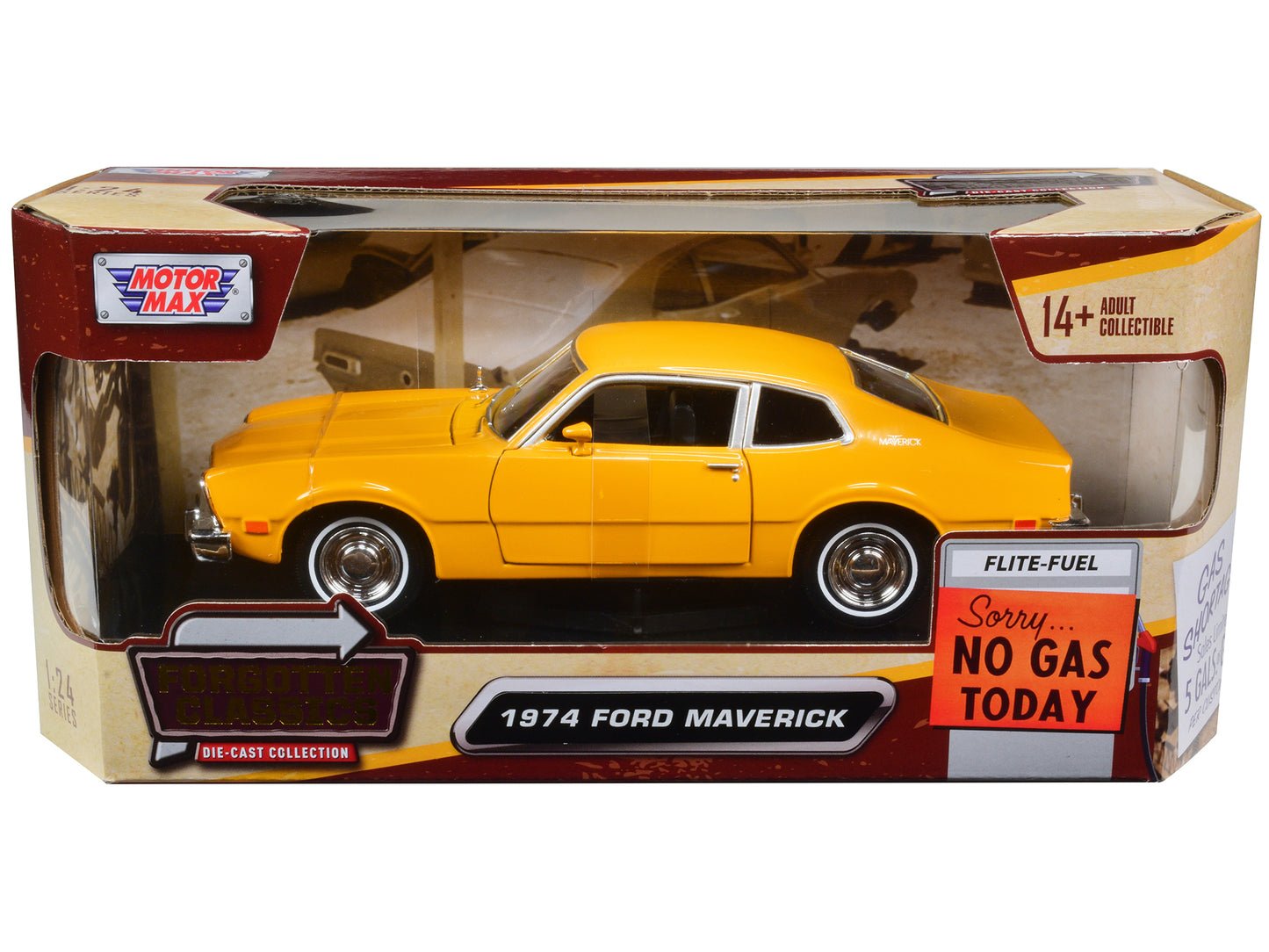 1974 Ford Maverick Yellow Diecast Model Car