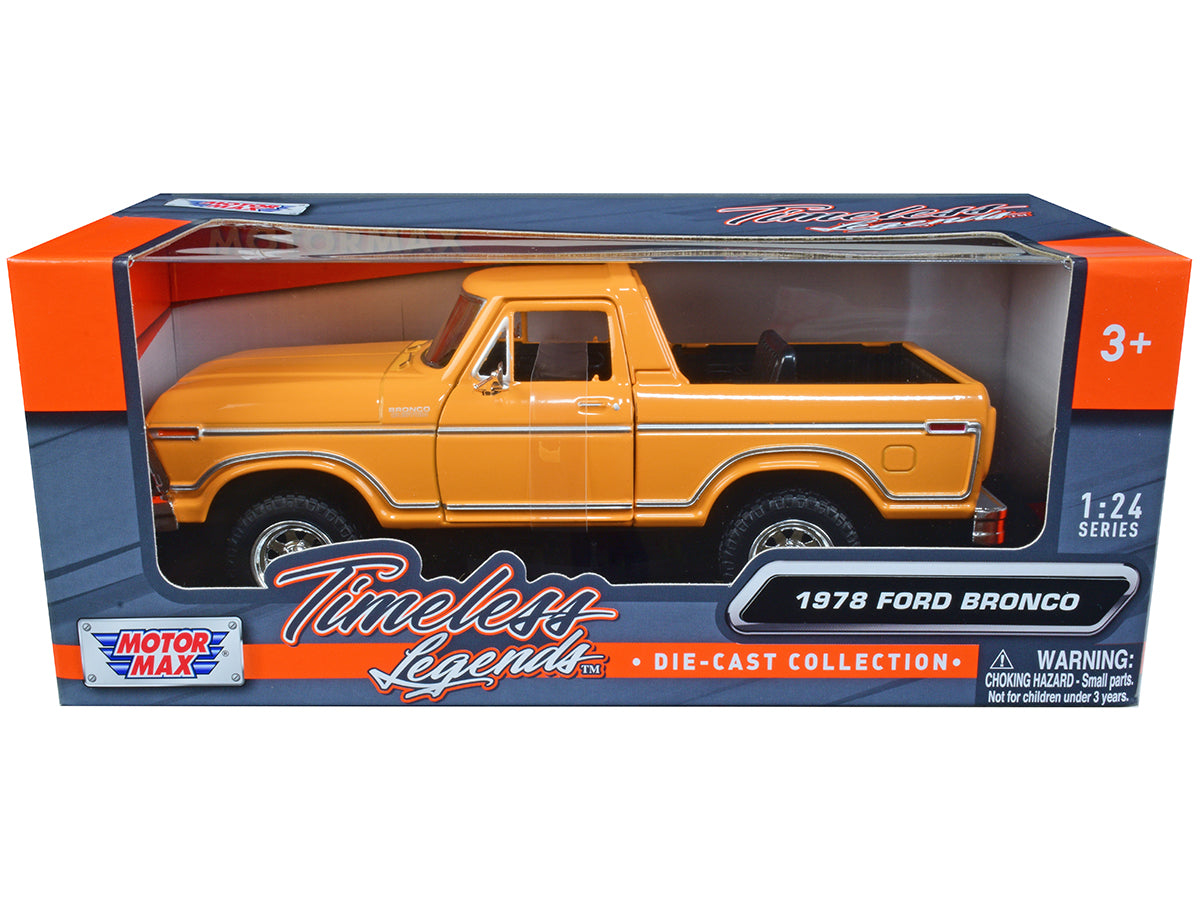1978 Ford Bronco Custom Yellow Diecast Model Car