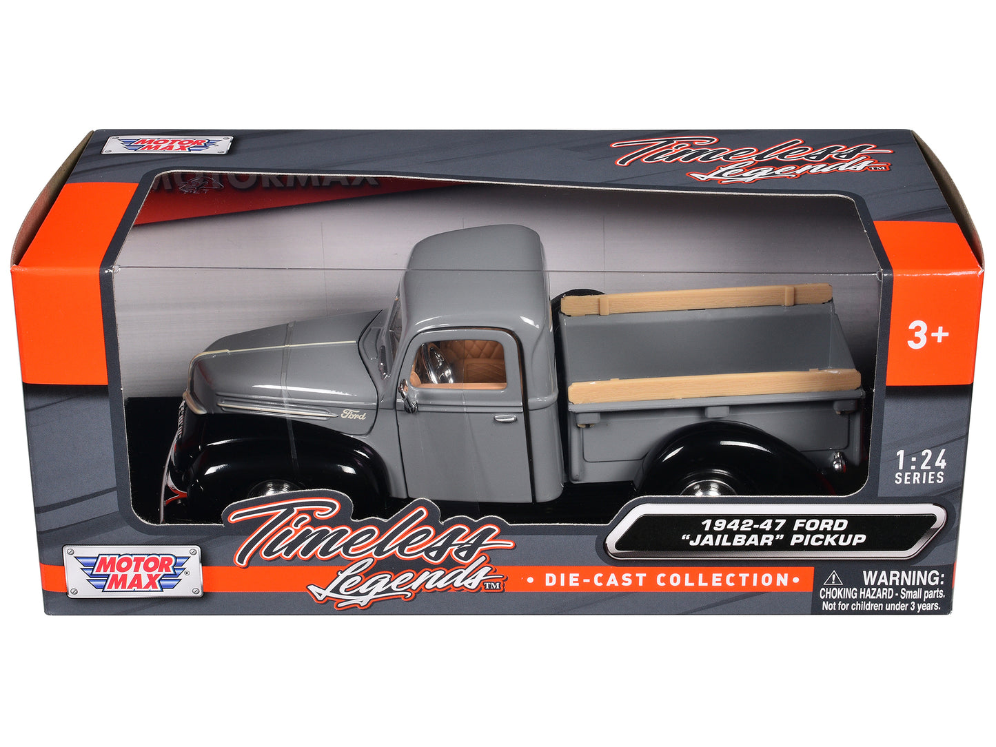 1942-47 Ford Jailbar 1:24 Scale Gray Diecast Model Pickup Truck