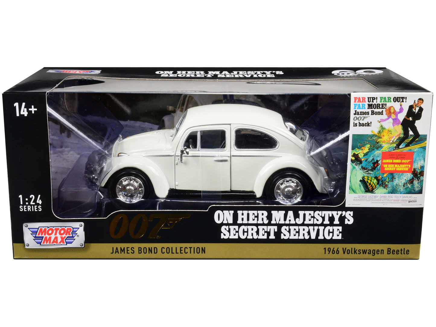 1966 Volkswagen Beetle White Diecast Model Car James Bond 007