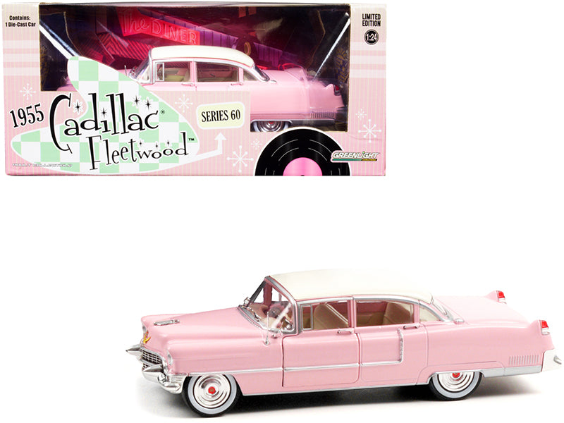 1955 Cadillac Fleetwood Series Pink Diecast Model Car