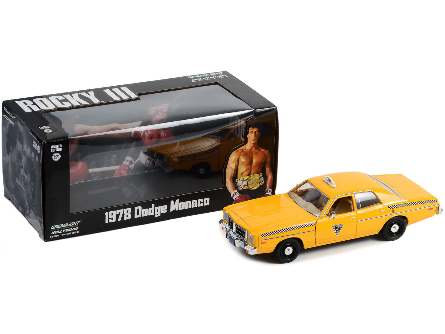1978 Dodge Monaco Taxi Yellow Diecast Model Car Rocky III (1982)