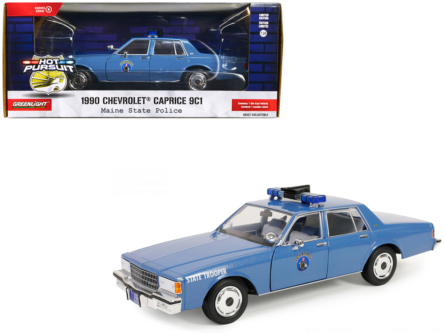 1990 Chevrolet Caprice 9C1 Blue Diecast Model Car