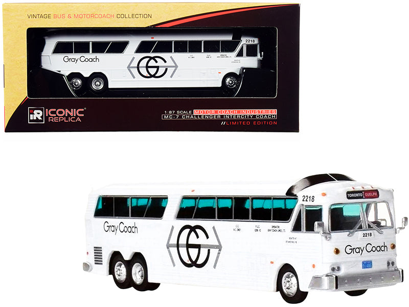 MCI MC-7 Challenger White Diecast Model Bus